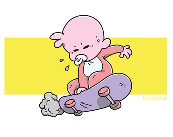 Baby on Board - 8 x 8 Illustration Art Print