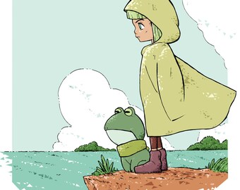 A Girl and Her Frog - Illustration Art Print