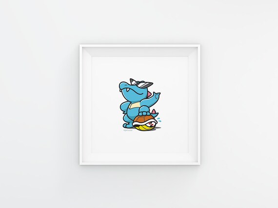 ワニノコ隊 - 8 x 8 ポケモンイラストアートプリント - Etsy 日本