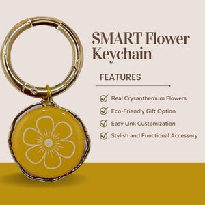 Handmade SMART Flower EcoLink Keychain with NFC Technology