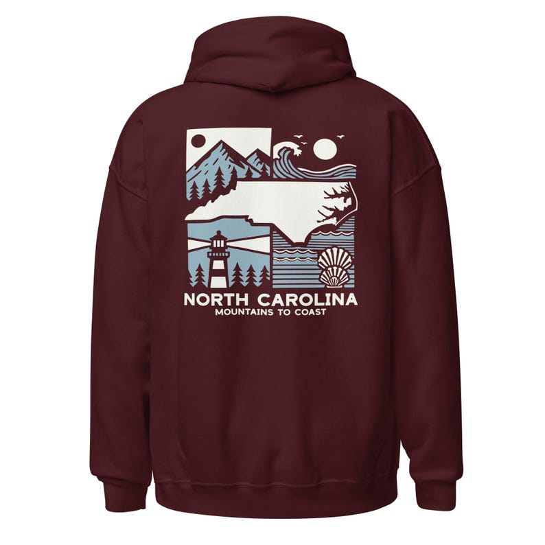 North Carolina Mountains to Coast Hoodie - Support Hurricane Helene Relief - Scenic Hoodie for Nature Lovers - 100% of Profits Donated