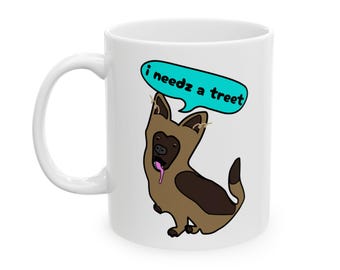 Cute Dog Illustration Mug 11oz 15oz | Ceramic Coffee Cup
