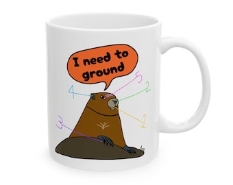 Groundhog Grounding Exercise Mug | Cute Animal Ceramic Mug
