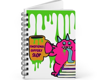 Pink Monster Journal | Spiral Bound Notebook, 150 Lined Pages | Mental health