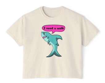 I Need a Walk Shark Tee | Vintage Cartoon Graphic T-Shirt