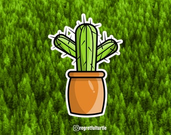 Cute Cactus Sticker Vinyl| Planner sticker | cactus lover | Laptop | hydro flask | waterbottle | car sticker| Plant in pot