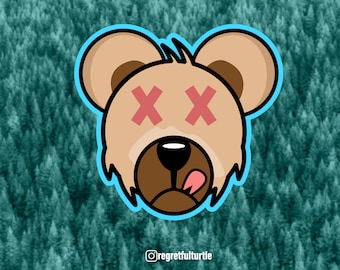 Trippy Bear Sticker| Vinyl | Die-cut | Fun Sticker | Water Bottle Sticker | Laptop Sticker | Glossy Sticker
