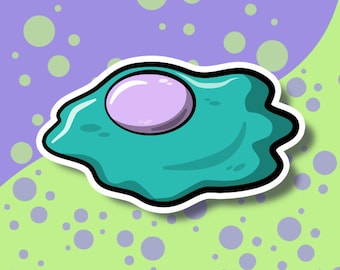 Trippy Blue Egg Sticker | Fried Egg | Purple Egg | Great For Hydro Flasks, Laptops, Notebooks and More! | Illustration Sticker