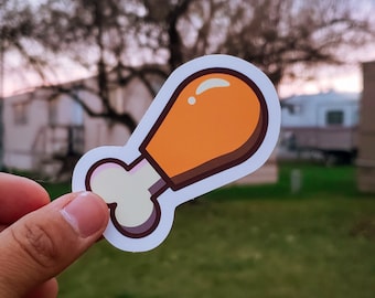 Cute Drumstick Sticker | food art |Great For Hydro Flasks, Laptops, Notebooks and More! | Illustration Sticker