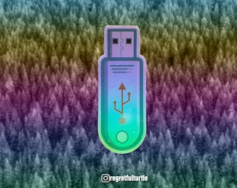 Holographic Thumb Drive Sticker| Vinyl Sticker| Holo | Flash drive | Planner Sticker | Water Bottle | Hyrdoflask | laptop sticker