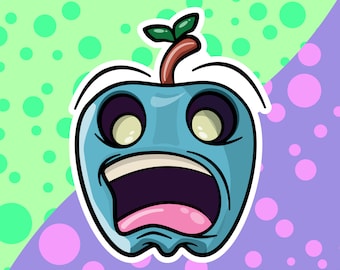 Trippy Screaming Apple Fruit Sticker | Fruity Sticker | Laptop Decal | Planner Design | Matte Vinyl Sticker