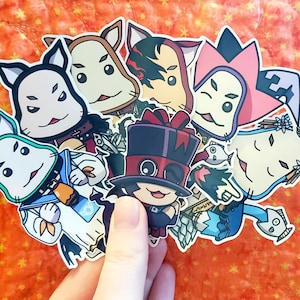 Tales of Berseria Inspired Katz Handmade Stickers- Velvet, Laphi, Magilou, Eizen, Rokuro, and Eleanor