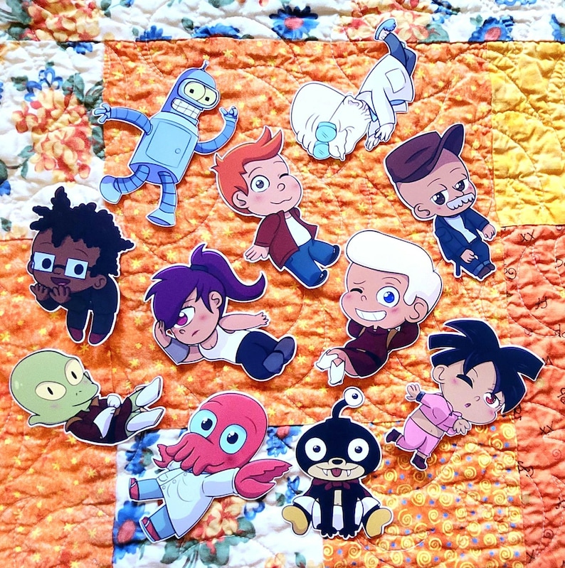 Futurama Chibi Stickers – Handmade Glossy Vinyl Die-cut Stickers - Etsy