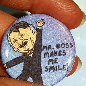 Smiling Friends Handmade Buttons- Pim, Charlie, Alan (Allan), Glep, and Mr. Boss Mr. Boss