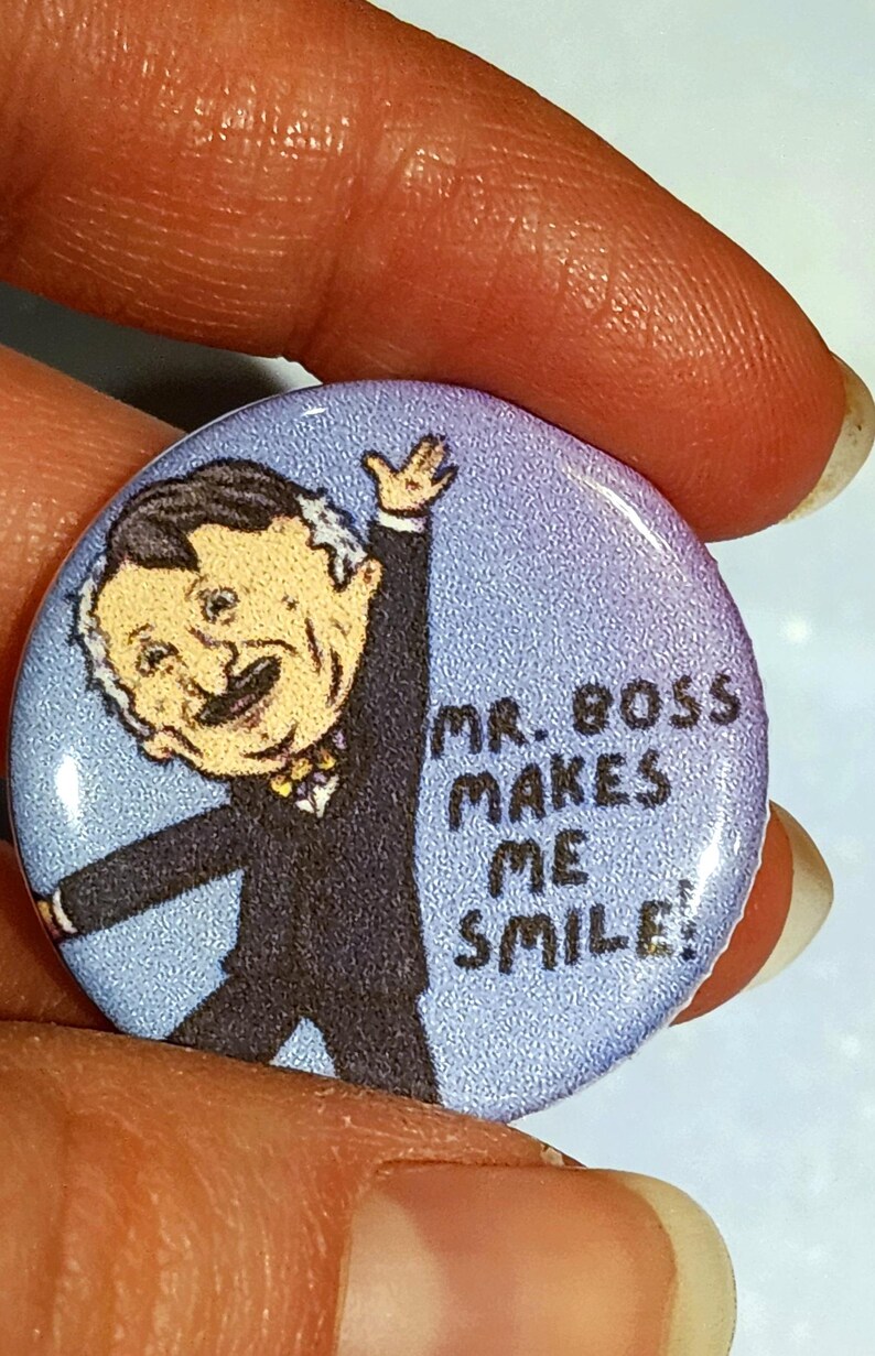 Smiling Friends Handmade Buttons- Pim, Charlie, Alan (Allan), Glep, and Mr. Boss Mr. Boss