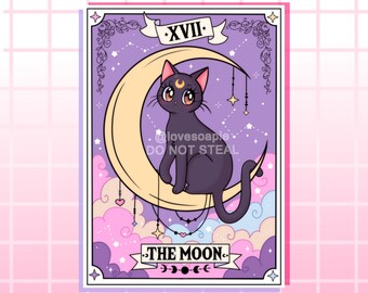 Luna Sailor Moon Tarot The Moon Art Print Etsy