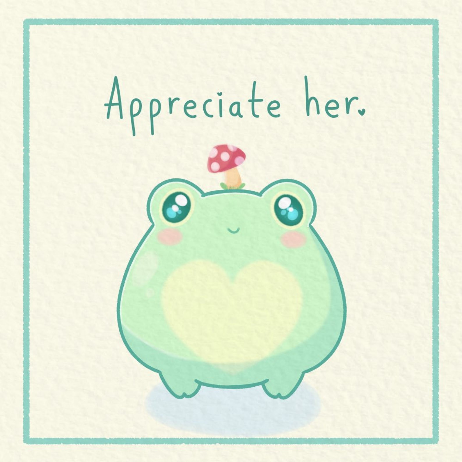 Cute Pastel Green Frog Square Art Print Etsy UK