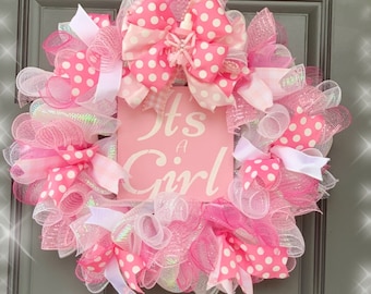 It’s A Girl! Deco Mesh Wreath