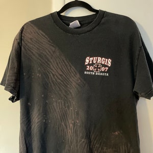 Sturgis, South Dakota 2007 Vintage Tiger Stripe Bleached Tshirt