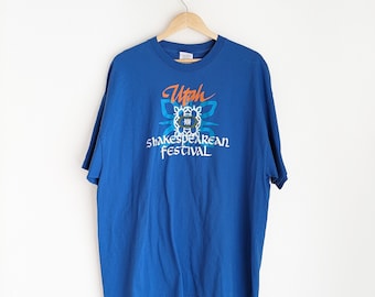 Vintage 1990s Utah Shakespeare Festival Blue Shirt, Unisex 2X