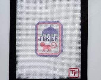 Monkey Mahjong Joker Needlepoint Canvas | 18 Mesh