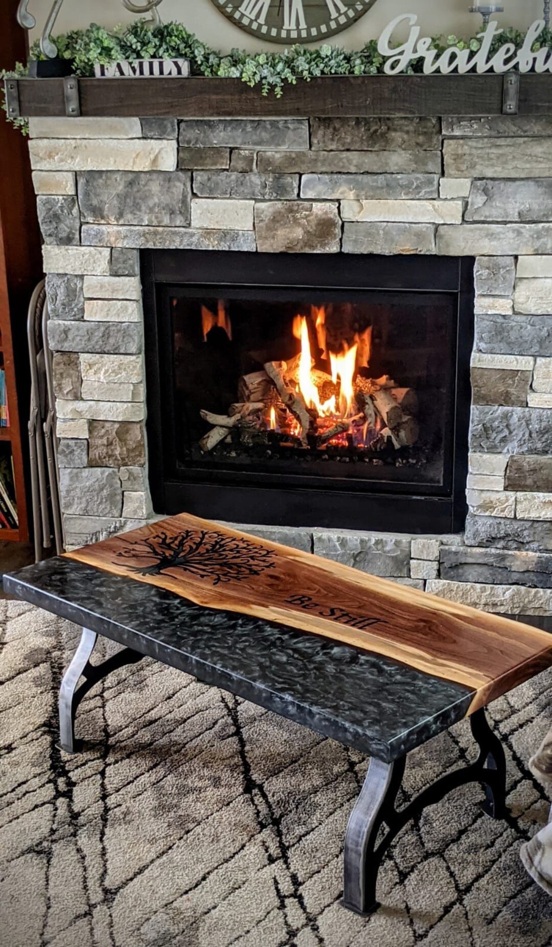 Custom Engraved Coffee Table With Epoxy River Etsy
