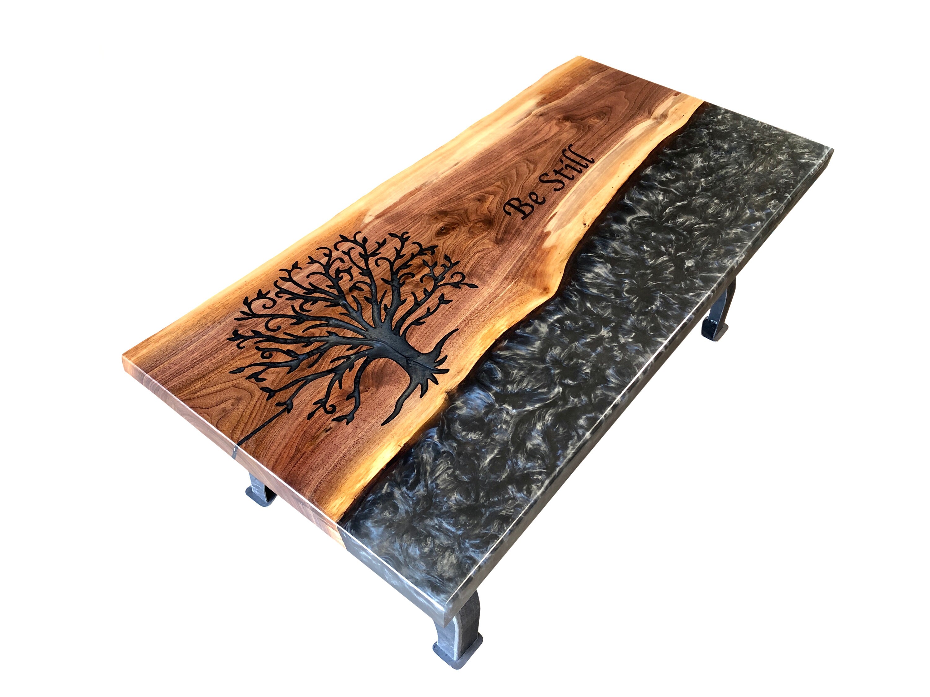 Custom Engraved Coffee Table With Epoxy River Etsy UK