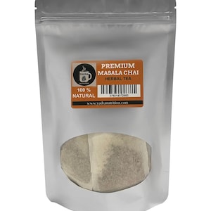 Masala Chai Tea Bags - Cinnamon, ginger, cardamom, black tea, allspice, cloves