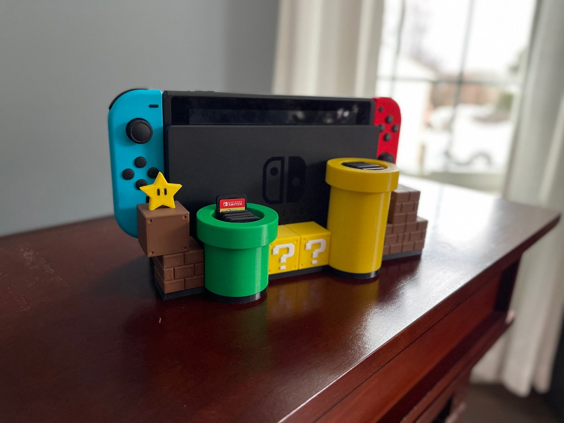 Nintendo Switch Stand Mario Themed Dock Etsy