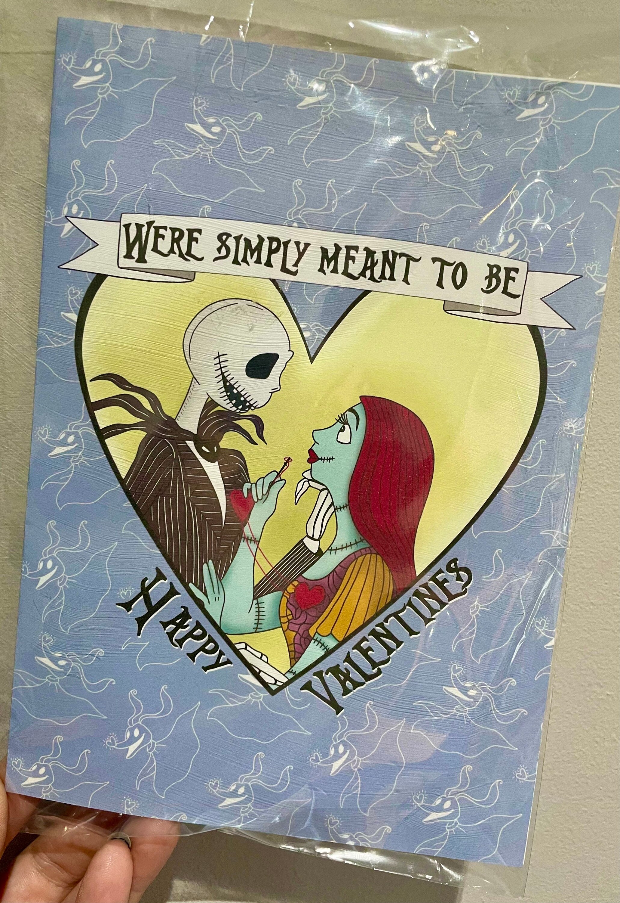 Jack Skellington & Sally Nightmare Before Christmas Valentines Day Card