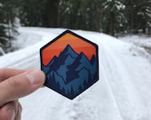 Mountain Sunrise Patch DIY Iron On Sew On for Adventure Seekers. Wander Patch, Hiking, Mountain Badge, Traveler