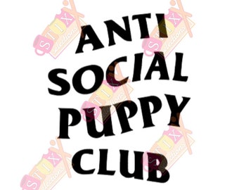 Anti Social Puppy Club Anti Social Social Club PNG SVG