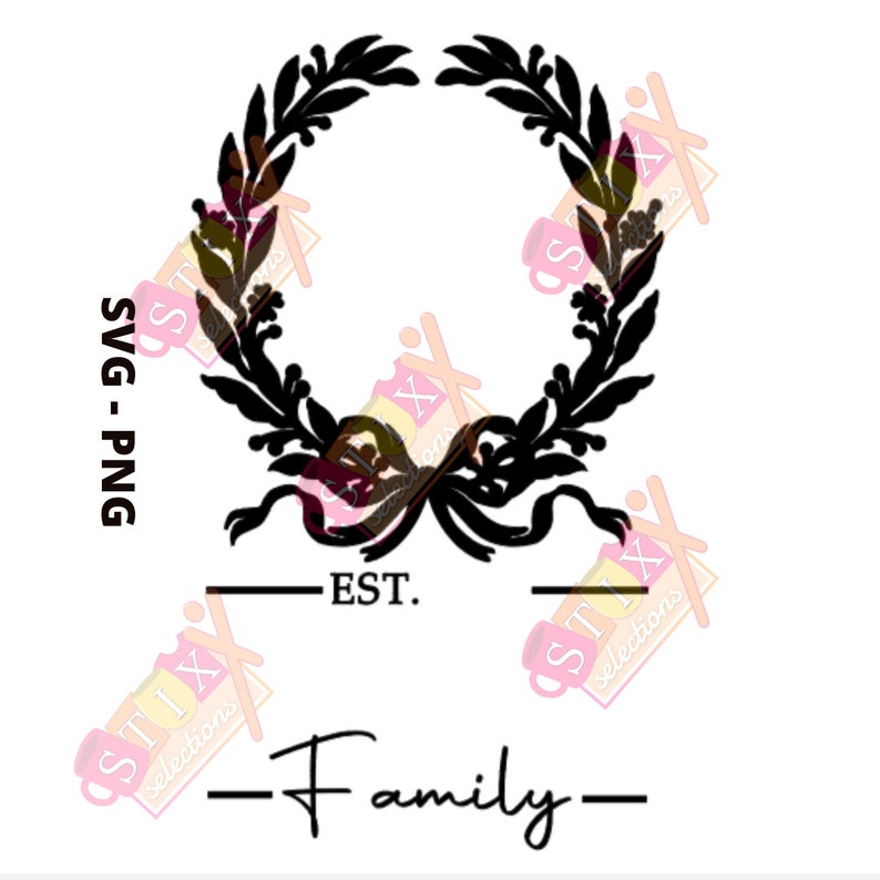 Monogrammed Family Name Wreath SVG PNG Cricut Cutting File ...