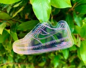 3D Kicks, Nike Air Force 1, Transparent, Clear, Glossy Coated Vinyl Contour Cut Sticker, Hand Drawn, Hydro Flask Sticker, Laptop Sticker