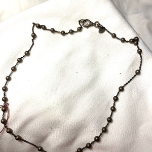 Vintage 3236 Necklace Oxidized With Silvery Beads and Tassel Used - Etsy Vintage 3236 Necklace Oxidized With Silvery Beads and Tassel Used - Etsy