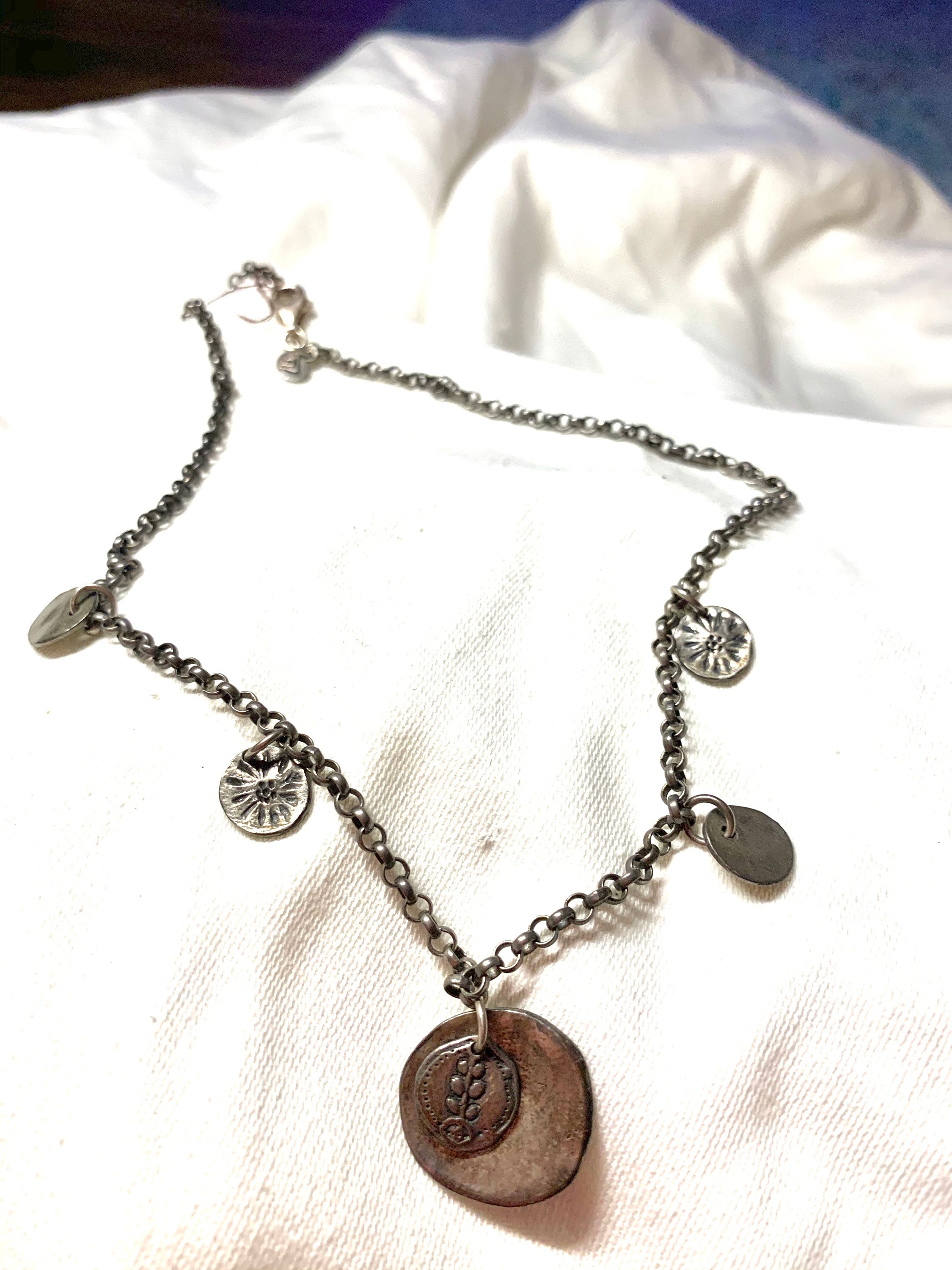 Sterling Silver Coin Necklace Etsy