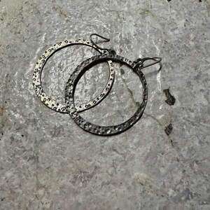 Hammered, Oxidized Sterling Silver earrings