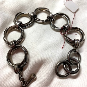 Sterling silver large link bracelet