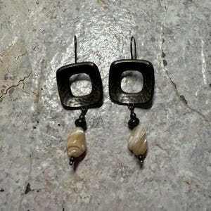 Hammered & Oxidized Sterling Silver Earrings