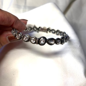 Sterling silver cubic zirconia bangle bracelet