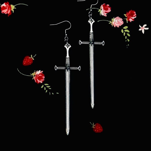 Wavy Dagger Charm Sterling Silver With Bronze Handle Sword Pendant Dagger Flamberge Necklace