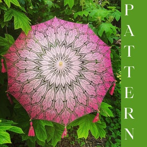 Cherry Blossom Crochet Parasol Pattern—Crochet Parasol Pattern—Crochet Umbrella Pattern—Crochet Lace Pattern—Lace Umbrella—Lace Parasol