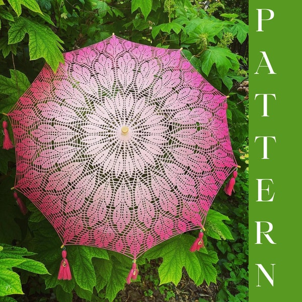 Cherry Blossom Crochet Parasol Pattern—Crochet Parasol Pattern—Crochet Umbrella Pattern—Crochet Lace Pattern—Lace Umbrella—Lace Parasol