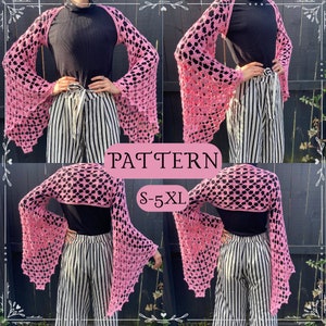 Crochet Bolero Pattern-Crochet Flower Bolero Pattern-Crochet Pattern-Crochet Top Pattern-Crochet Crop Top-Crop Top Pattern-Cherry Blossom
