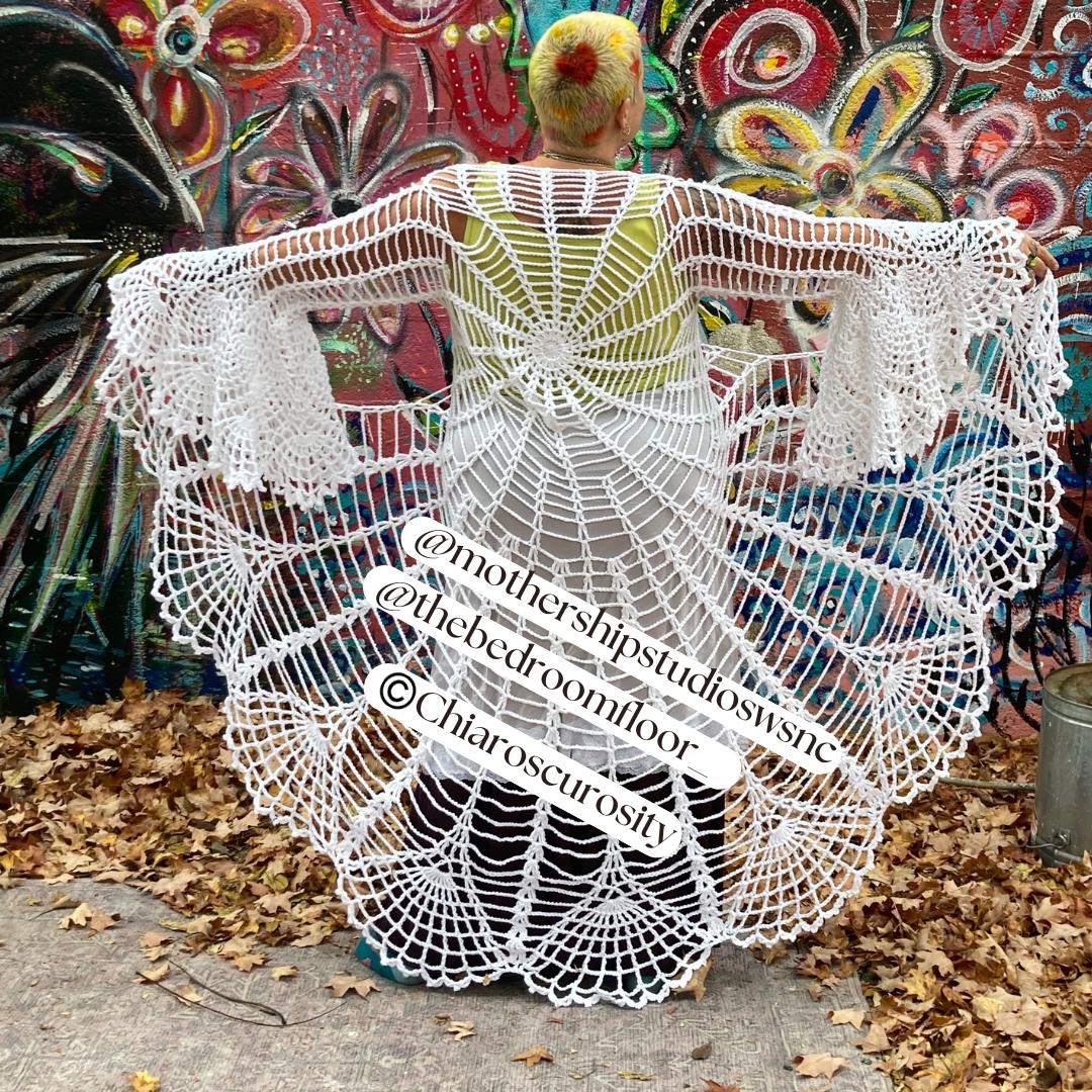 Arachne's Curse Coat | Spiderweb Mandala Duster Crochet Pattern