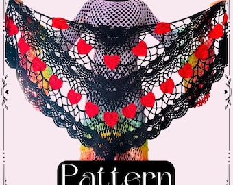 Heart Strings Shawl Valentines Day Crochet Pattern