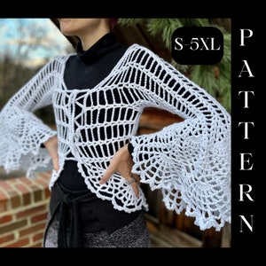 Spiderweb Mandala Shirt Crochet Pattern-Halloween Duster-Crochet Spiderweb-Gothic Halloween Shirt-Crochet Spiderweb Vest-Crochet Blouse