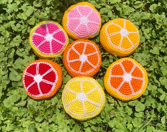 Reusable Farmer's Market Bag—Crochet Mesh Bag—Foldable Orange Market Bag—Crochet Foldable Mesh Bag—Citrus Bag—Recycled Grocery Bag
