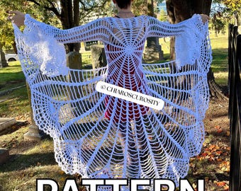 Arachne's Curse Spiderweb Coat Crochet Pattern, Halloween Duster Cardigan (PDF File)