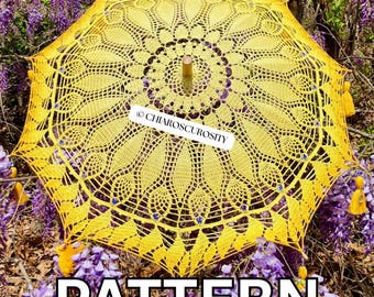 Crochet Lace Parasol Pattern, Sun Gazer (10 Rib Frame)